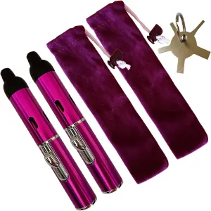 Torch Butane Lighters,Lighter Refillable Butane Fuel Soft Flame Adjustable Pen Torch Windproof Lighters, 2 Pack Purple(Gas Not Included)
