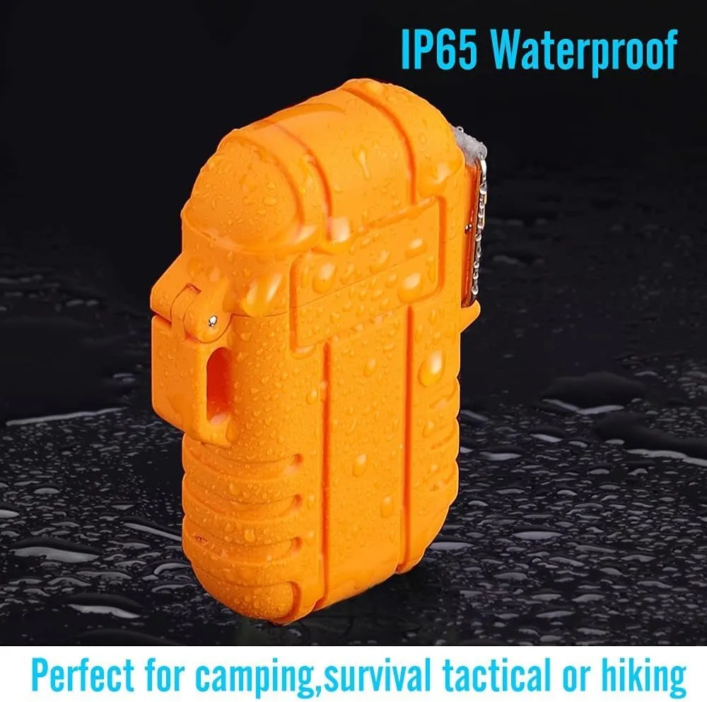 Torch Lighter, Refillable Mini Butane Lighter with Safety Lock, Waterproof and Windproof Gas Lighter, Adjustable Jet Flame Lighter, Blue (Butane Not Included)(Orange)