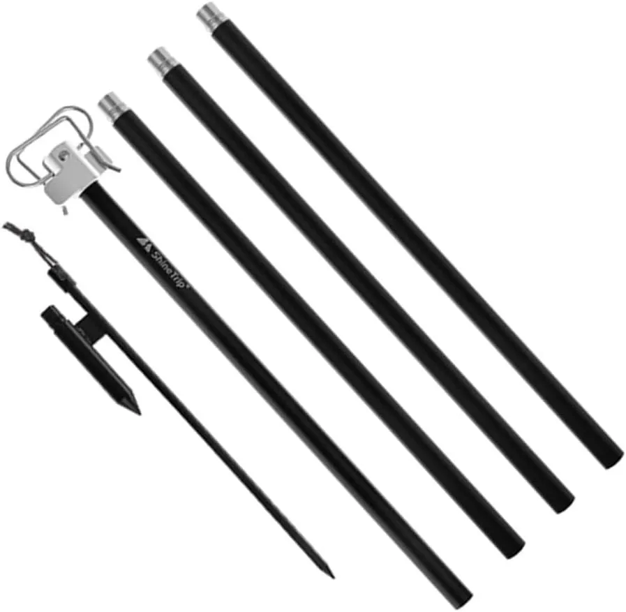 Totority Portable Camping Tent Hanging Rack Metal Lamp Pole Holder Outdoor Lamp Stand Lightweight Hanging Hook for Fishing Hiking