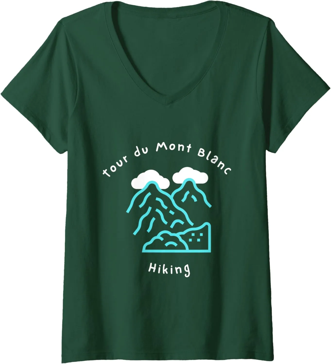 Tour du Mont Blanc Alpine Crossing Hiking Kungsleden Trail V-Neck T-Shirt