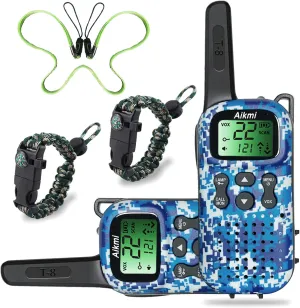 Toys for Boys Walkie Talkies for Kids 5 6 7 8 Year Old Boy Toys Pretend Play Police Military Spy Hunt Camp Outdoor Toys for Kids Birthday Present Boys Gifts (Blue Blue)