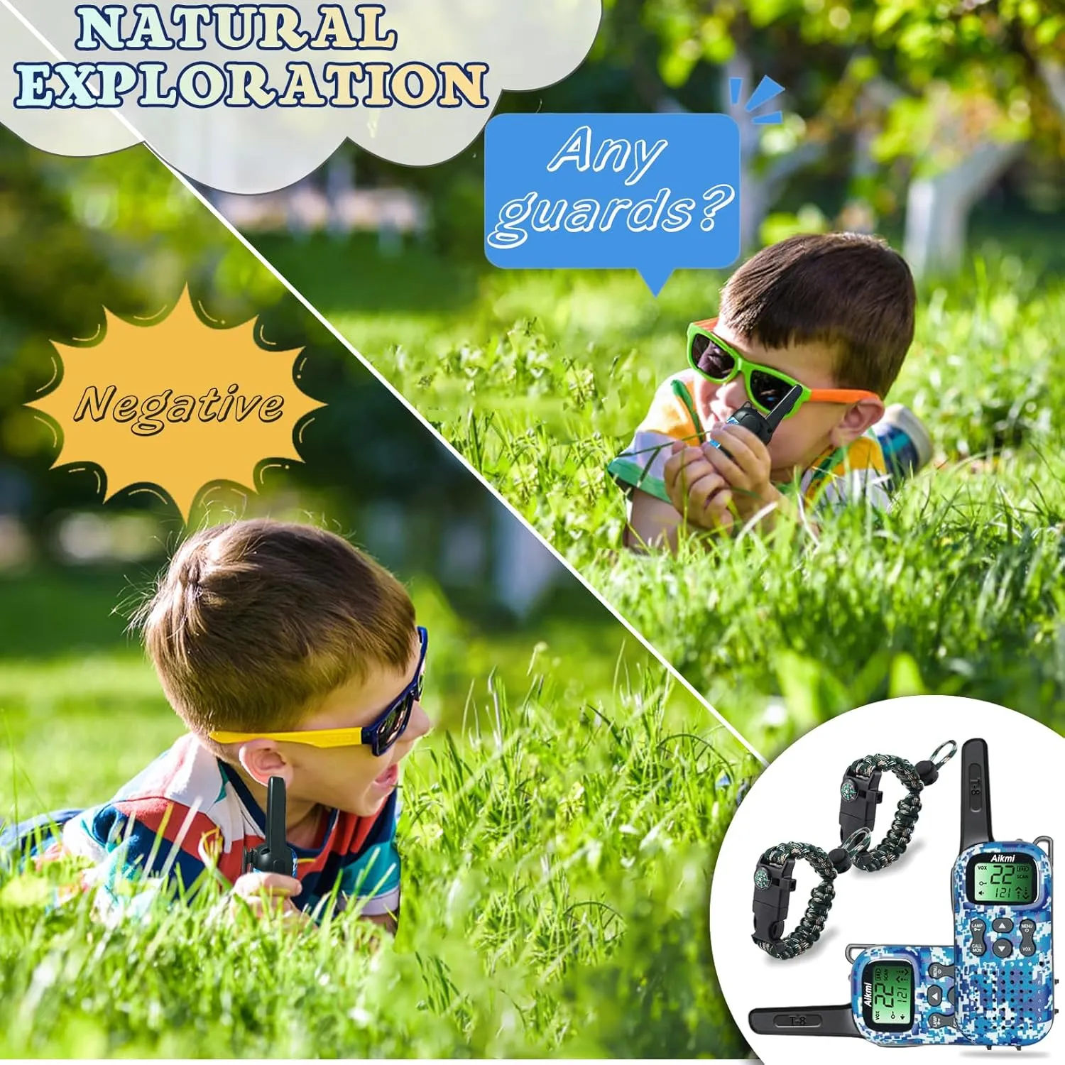 Toys for Boys Walkie Talkies for Kids 5 6 7 8 Year Old Boy Toys Pretend Play Police Military Spy Hunt Camp Outdoor Toys for Kids Birthday Present Boys Gifts (Blue Blue)