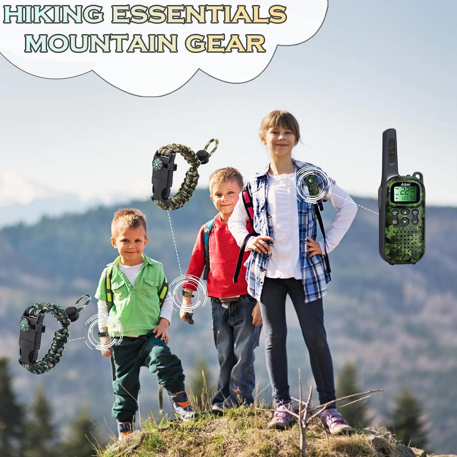 Toys for Boys Walkie Talkies for Kids 5 6 7 8 Year Old Boy Toys Pretend Play Police Military Spy Hunt Camp Outdoor Toys for Kids Birthday Present Boys Gifts (Green Blue)