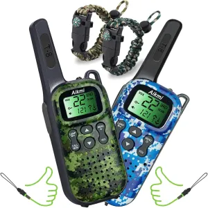 Toys for Boys Walkie Talkies for Kids 5 6 7 8 Year Old Boy Toys Pretend Play Police Military Spy Hunt Camp Outdoor Toys for Kids Birthday Present Boys Gifts (Green Blue)