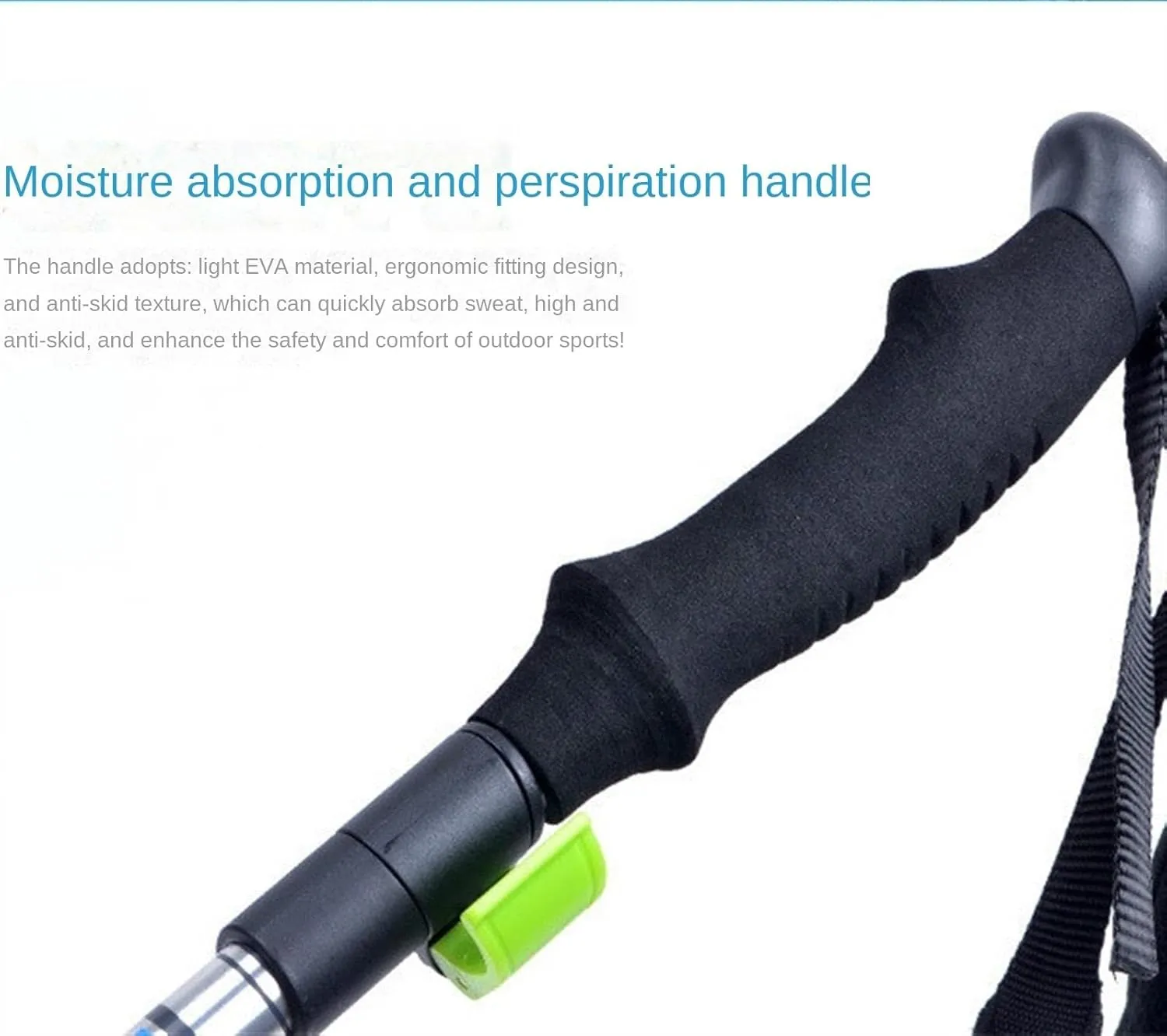 Travel Trekking Pole Folding Trekking Hiking Poles Strong Walking Stick Lightweight Aluminum Alloy for Camping Outdoor Activities(Silver)