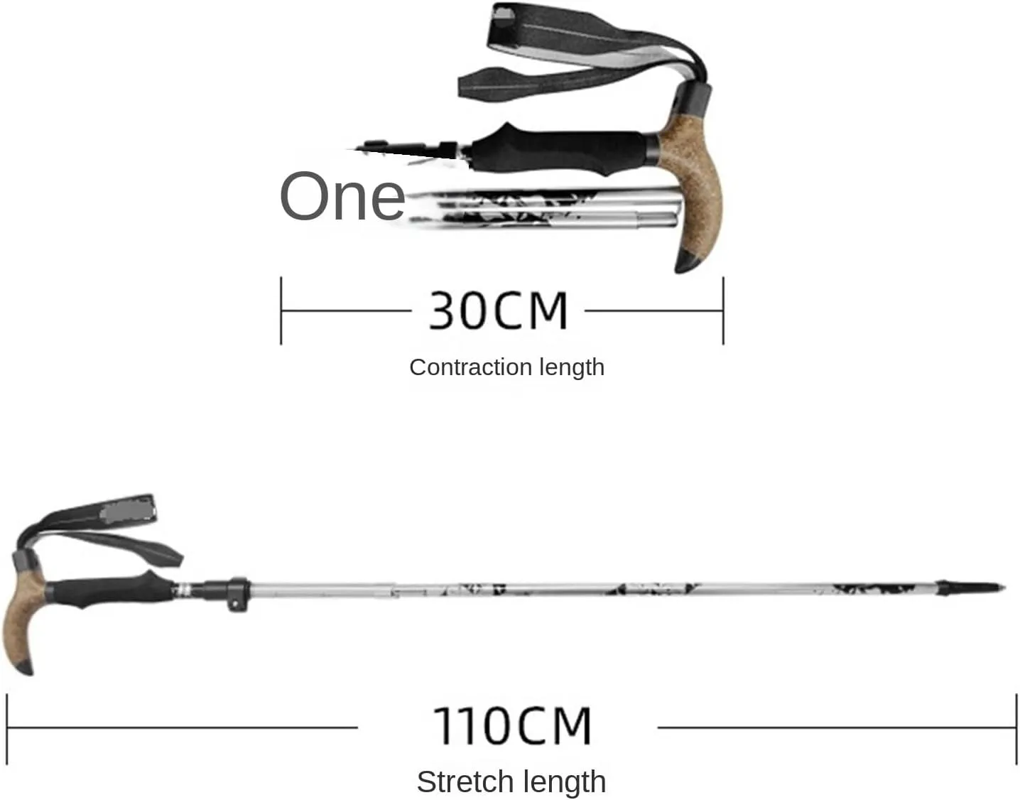 Travel Trekking Pole Lightweight Anti Shock Hiking Walking Sticks Adjustable Trekking Pole for Camping Outdoor Activities(Blue)