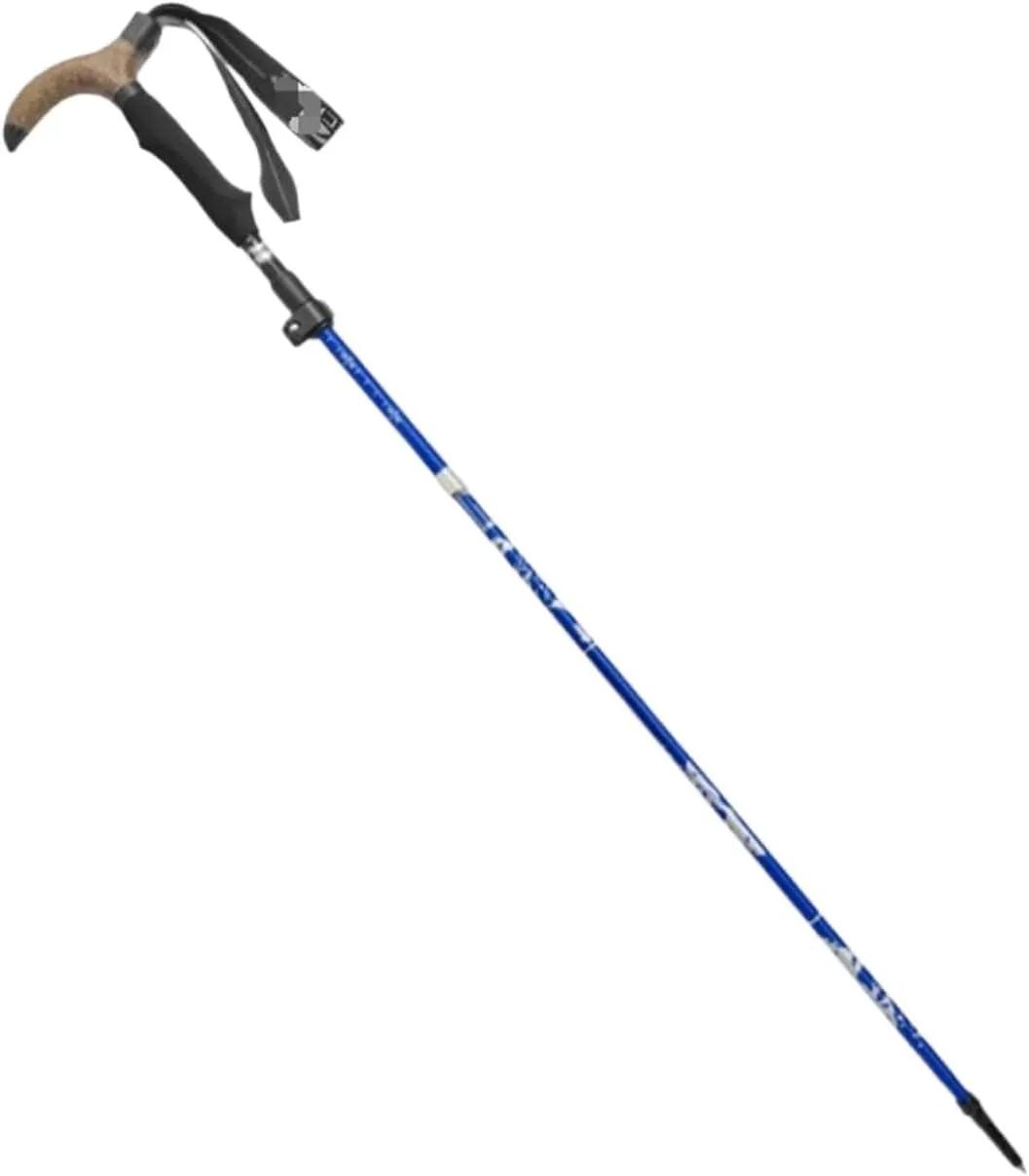 Travel Trekking Pole Lightweight Anti Shock Hiking Walking Sticks Adjustable Trekking Pole for Camping Outdoor Activities(Blue)