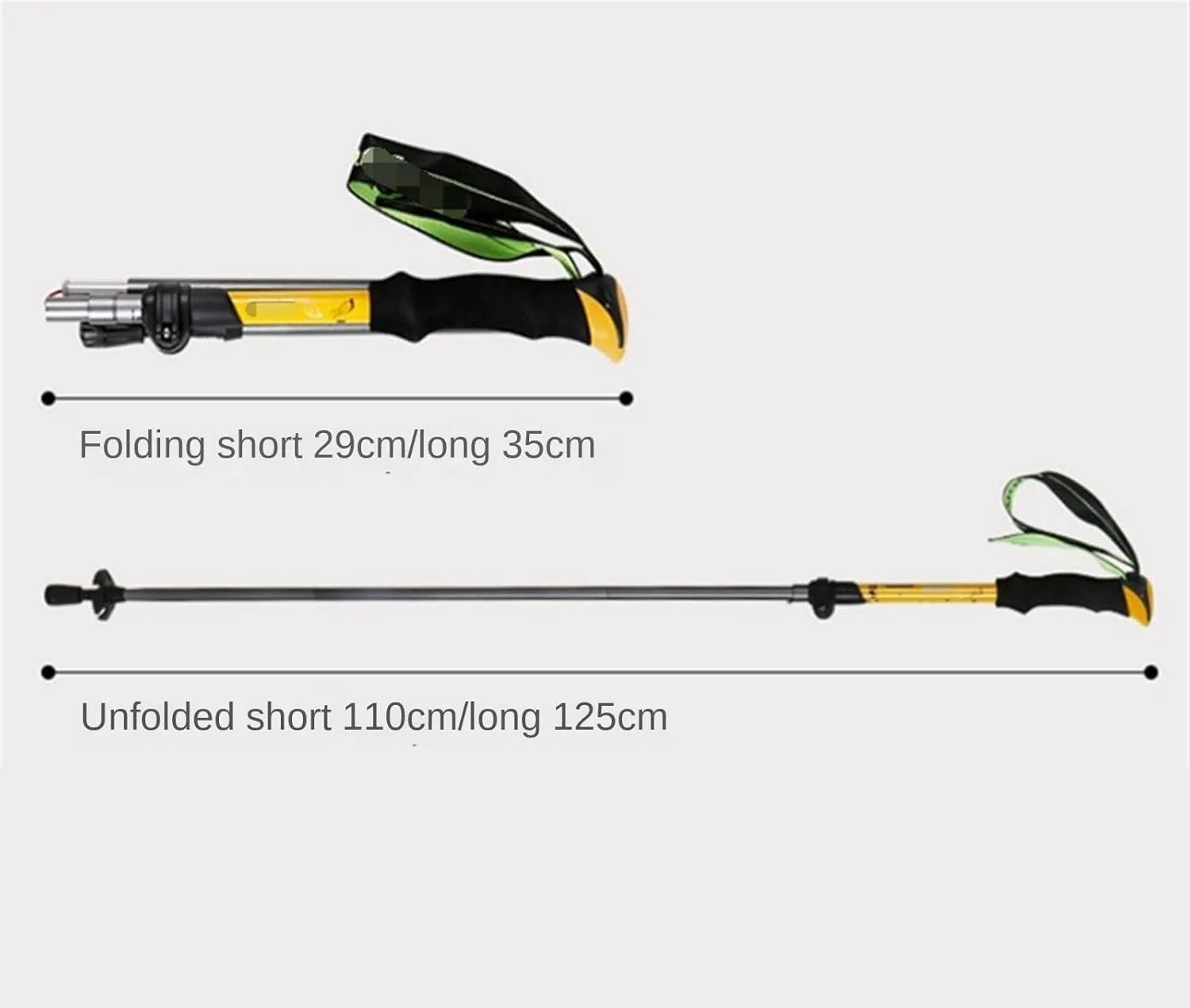 Travel Trekking Pole Lightweight Hiking Poles Folding Trekking Pole Aluminum Walking Sticks for Camping Outdoor Activities(125cm)