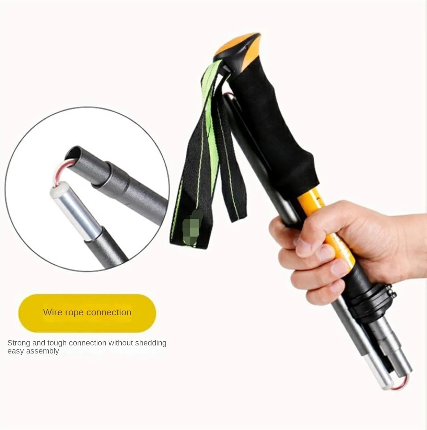 Travel Trekking Pole Lightweight Hiking Poles Folding Trekking Pole Aluminum Walking Sticks for Camping Outdoor Activities(125cm)