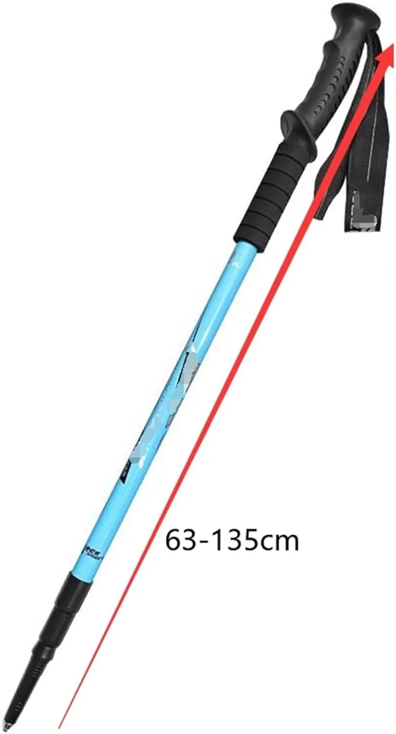 Travel Trekking Pole Outdoor Trekking Poles Walking Poles Mountain Climbing Telescopic Lightweight Aluminum Alloy Outdoor Activities(White)
