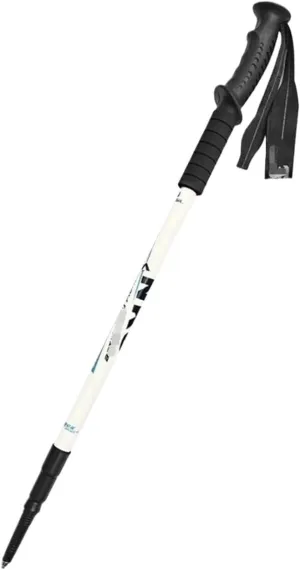 Travel Trekking Pole Outdoor Trekking Poles Walking Poles Mountain Climbing Telescopic Lightweight Aluminum Alloy Outdoor Activities(White)