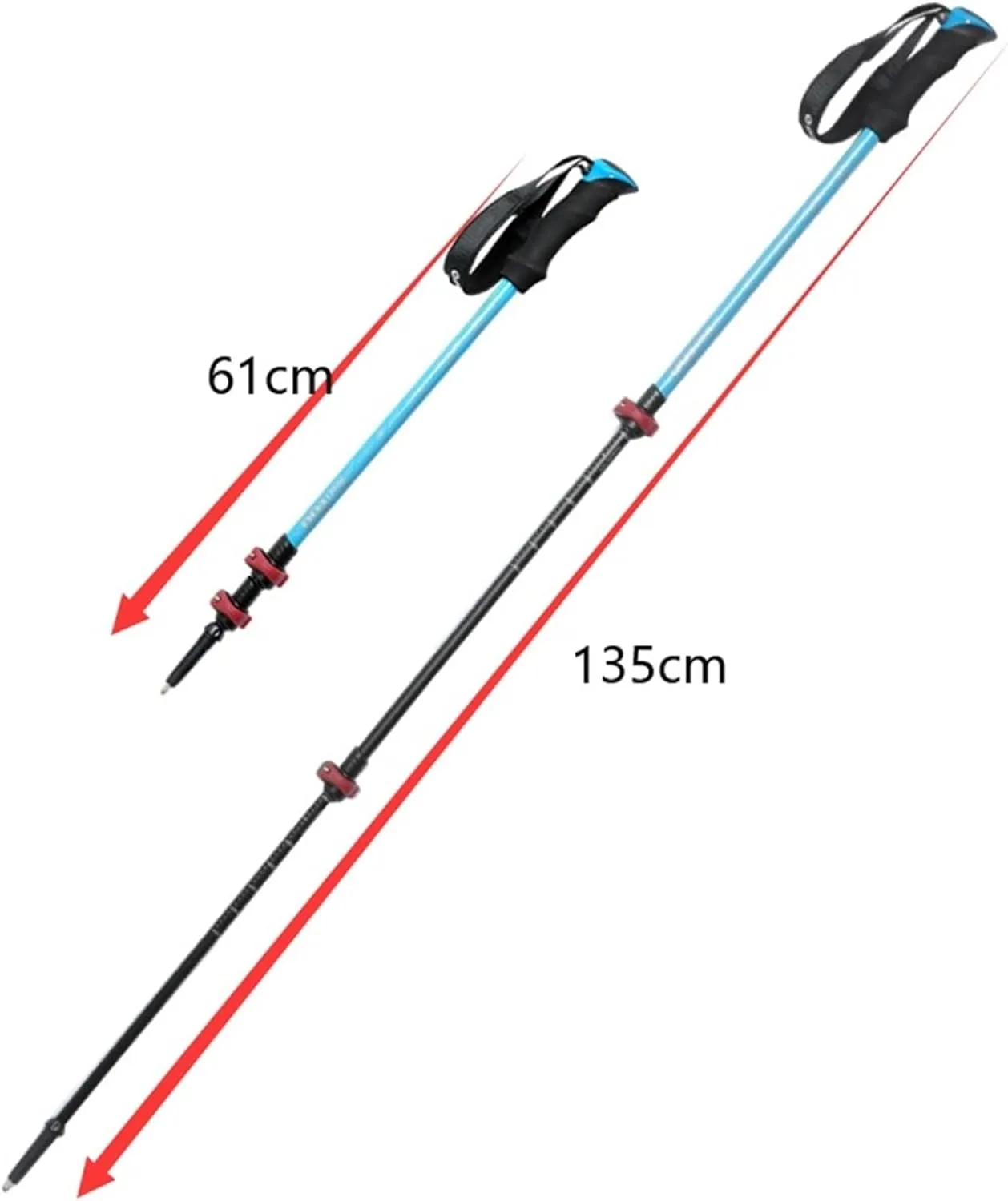 Travel Trekking Pole Trekking Poles Hiking Poles Aluminum Alloy Walking Sticks Lightweight Telescopic Outdoor Activities
