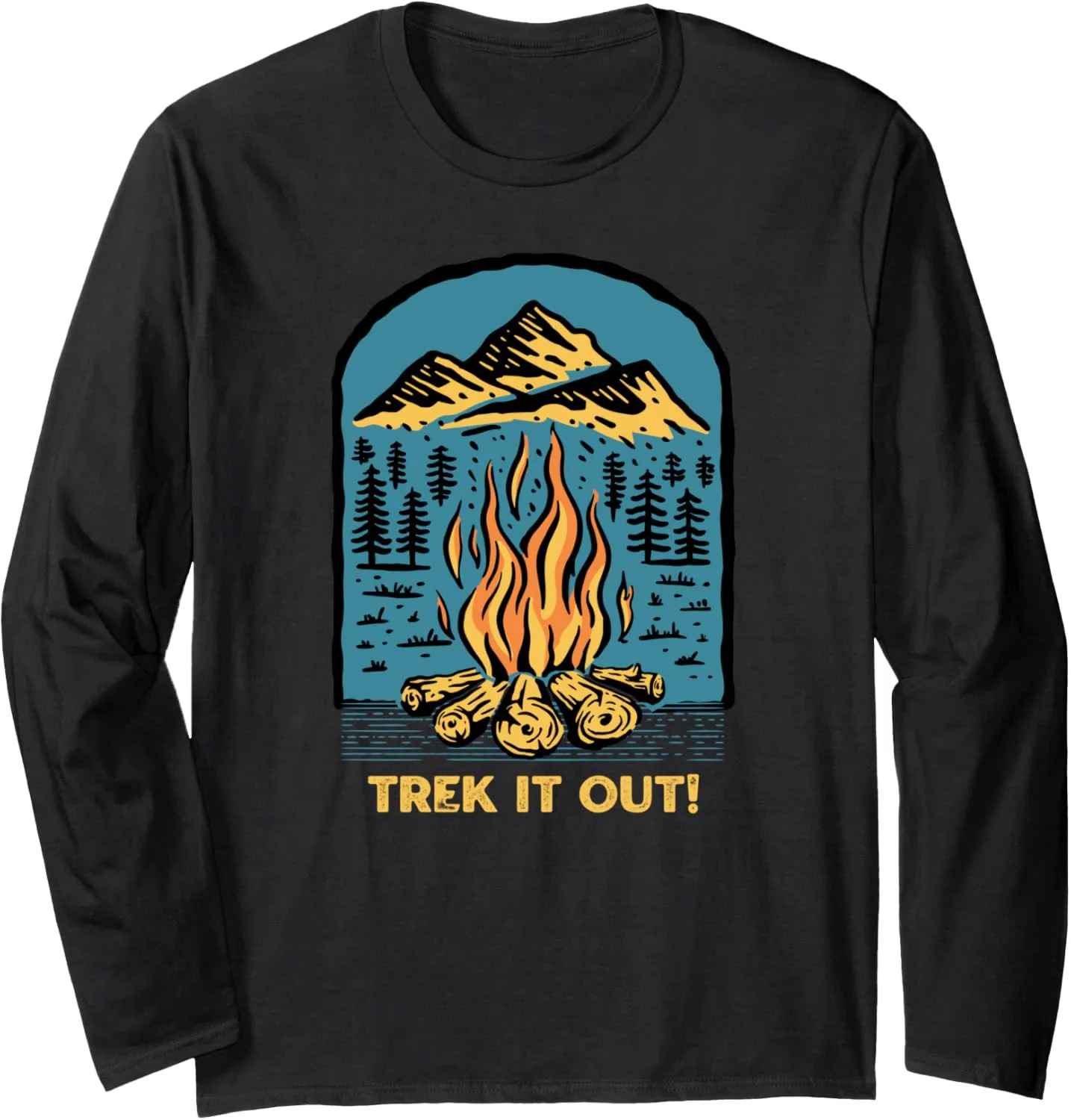 Trek it Out Hiking Mountain Hiker Summit Camping Vacation Long Sleeve T-Shirt