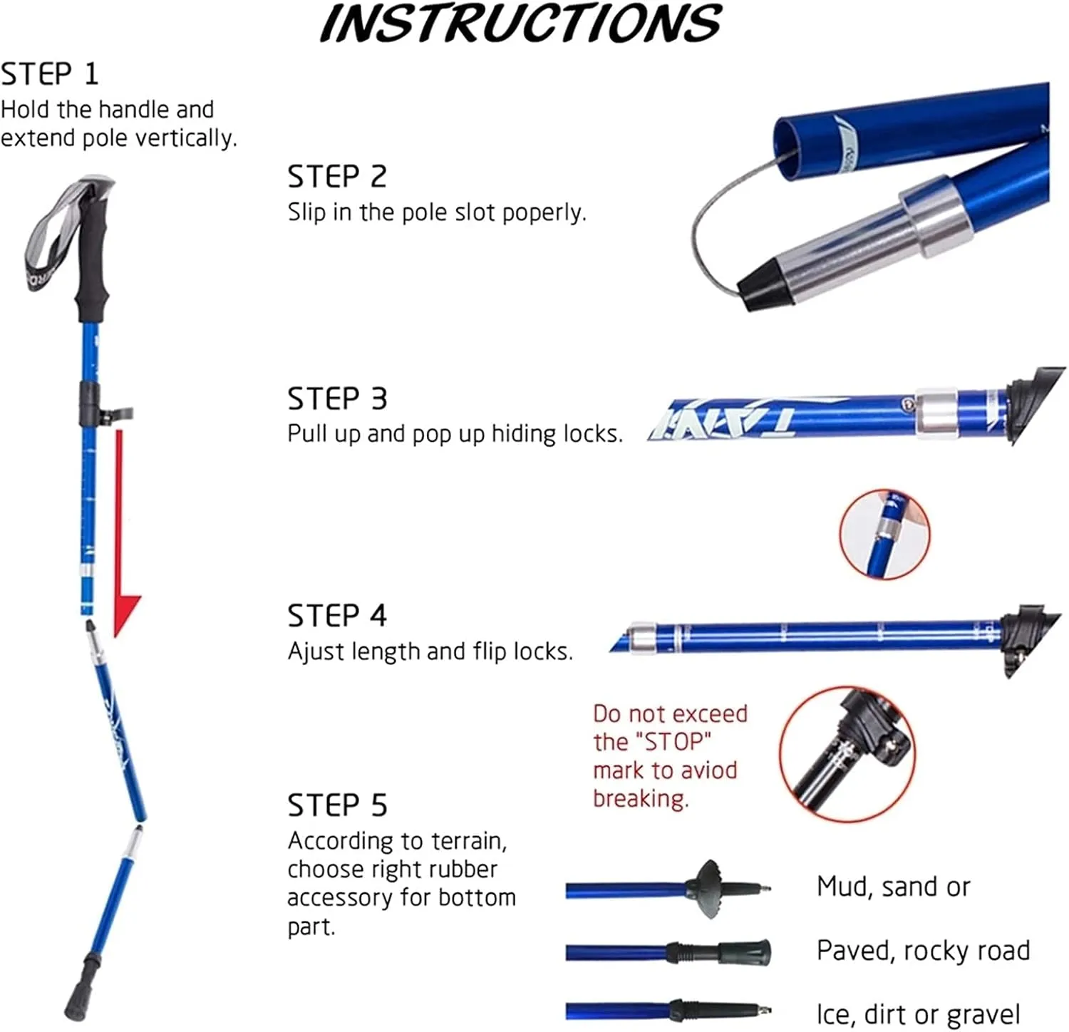 Trekking Poles, Foldable and Portable Hiking Trekking Poles, Strong Grip and Soft and Comfortable Handle, Sturdy and Durable, Suitable for Men and Women (Red Short)