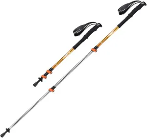 Trekking Poles- Lightweight, Strong Lightweight Aluminum,Adjustable Telescopic Quick Lock, Extended Down Grip Plus Tip Kit (Color : Orange)