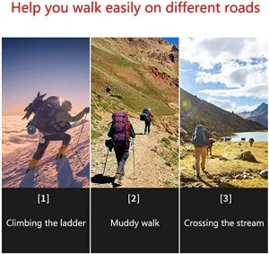 Trekking Pole,with Anti-Collision and Quick-Lock System Telescopic Ultra-Light Aerospace Aluminum EVA Foam Handle Hiking Camping, Outdoor