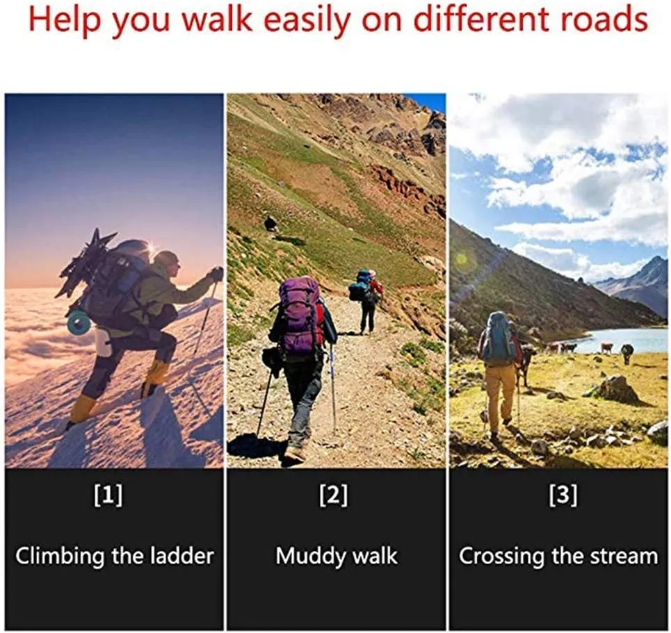Trekking Pole,with Anti-Collision and Quick-Lock System Telescopic Ultra-Light Aerospace Aluminum EVA Foam Handle Hiking Camping, Outdoor