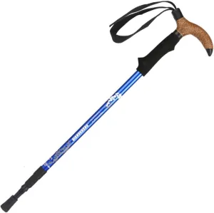 Trekking Stick Wooden Handle Trekking Stick Thickened Aluminum Alloy Hiking Stick Three-Section Adjustable Trekking Stick Telescopic Stick Shock-Absorbing Hiking Stick