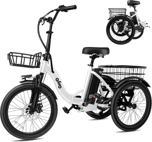 Triker Electric Bike, Peak 750W Brushless Motor Folding Trike Ebike, 468Wh Removable Battery, Step-Thru 3 Wheel Electric Bicycle, Up to 50 Miles, 20 Tire Tricycle for Adults