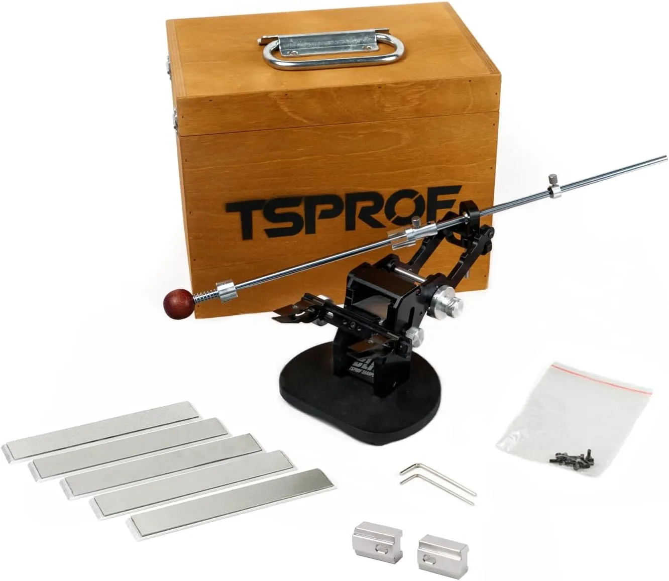 TSPROF - Blitz Pro Starter Knife Sharpening Kit, High Precision Knife Sharpening System, Compact and Lightweight, for Kitchen and EDC Knives, Professional Knife Blade Sharpener