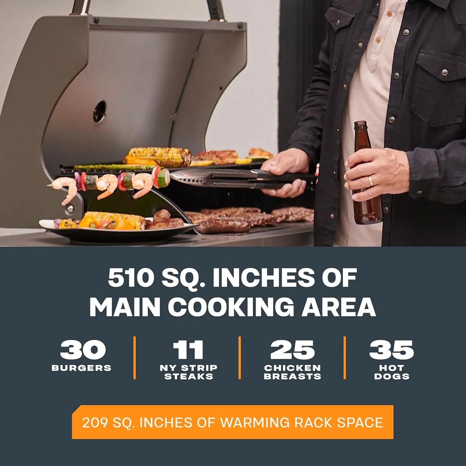 Tytus Fresno 5 Burner Propane or Natural Gas Island Grill with Cover, Pizza Stone & LED Light - 864 sq. in. Cooking Area, 48,000 BTU Grill, 12,000 BTU Side Burner - All Gunmetal