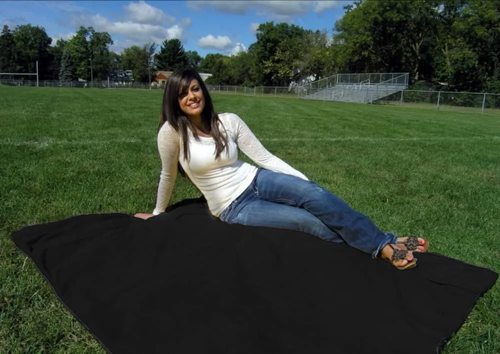 Ultimate SportsWrap - PATENTED - The Only WEARABLE Weatherproof/Stadium/Picnic/Sports Blanket, complete with Upper and Lower Zippers, Lined & Adjustable Hood and Inside Hand Warmers, 70" X 58"