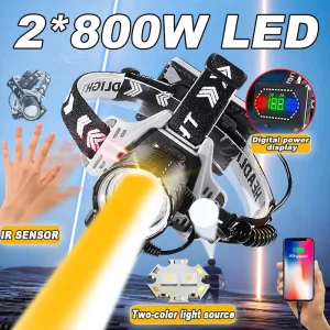 Ultra Powerful 800W LED Headlamp