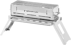 Ultra-Thin 304 Stainless Steel Tabletop Grill – Portable Folding BBQ Grill With Adjustable Height, for Camping, Picnics Backyard 15-piece set