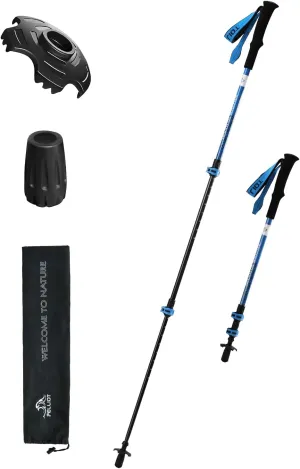 Ultralight Trekking Pole Carbon Fiber & Aluminum Alloy Hiking Pole 3-Section Telescopic Hiking Stick with EVA Foam Grips Adjustable Walking Stick for Hiking