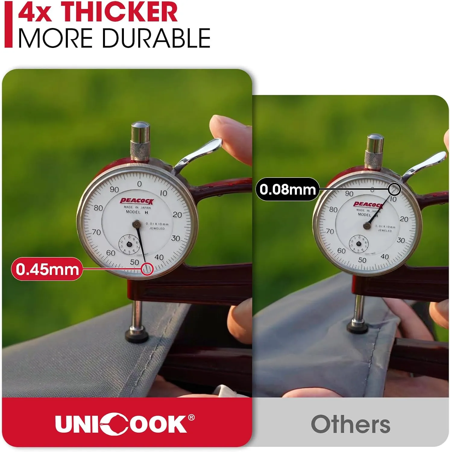 Unicook 55 Inch Grill Cover for Outdoor Grill, Heavy Duty Waterproof Gas BBQ Cover, Outside 3-4 Burner Barbecue Covering for Weber, Char-Broil, Nexgrill, All Weather Resistant, Grey