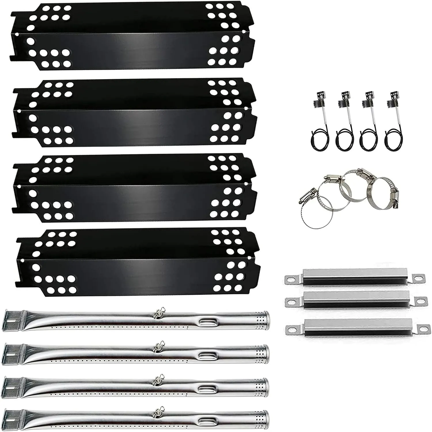 Uniflasy Grill Replacement Parts for Charbroil 463436215, 463439915, 463436214, 463436213, 467300115, 463439914, 463432114 Gas Grills, Heat Plate Shield Grill Burner Carryover Tube Grill Igniter