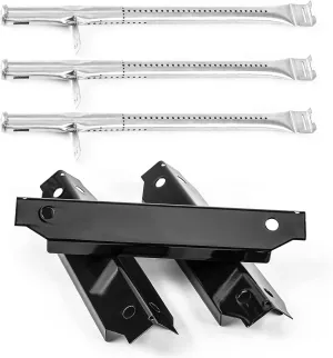 Uniflasy Grill Replacement Parts for Dyna-Glo 3 Burner DGC310CNP-D, DGC310RNP-D, DGC310BNP-D Grill Models, Grill Burner and Porcelain Steel Heat Plate Shield for Dyna-Glo DGC310CNP-D