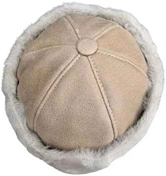 Unisex Sheepskin Beanie Hat -Russian Trapper Ushanka Aviator Winter hat