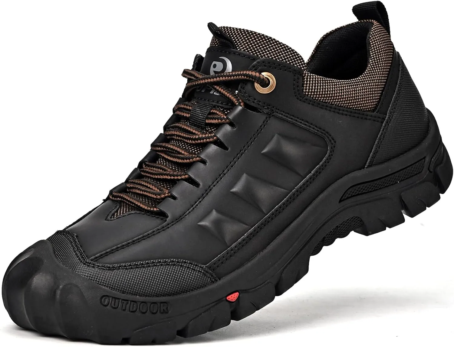 UPIShi Men's Hiking Waterproof Leather Outdoor Breathable Walking Casual Work Shoes