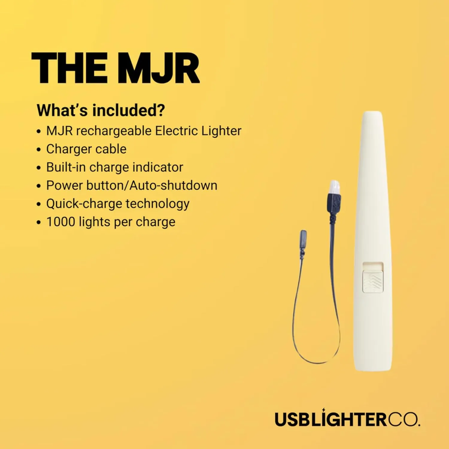 USB Lighter Co. MJR Electric Arc Windproof Flameless USB Lighter Large Handle with Safety Lock eco-Friendly for Candle Camping BBQ Grill Gift (Terrazzo)