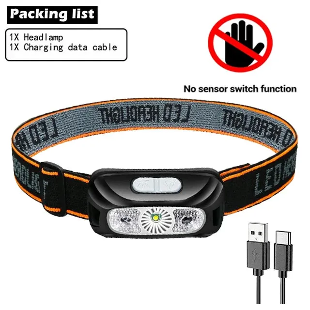 USB Rechargeable Sensor Headlamp for Night Adventures