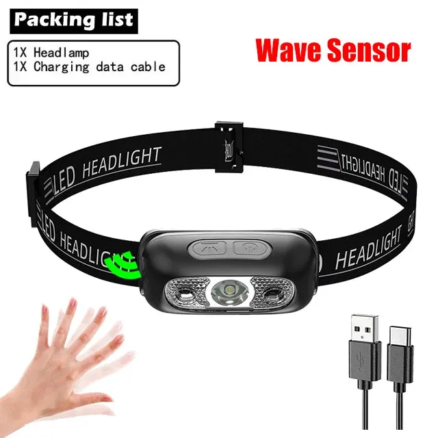 USB Rechargeable Sensor Headlamp for Night Adventures