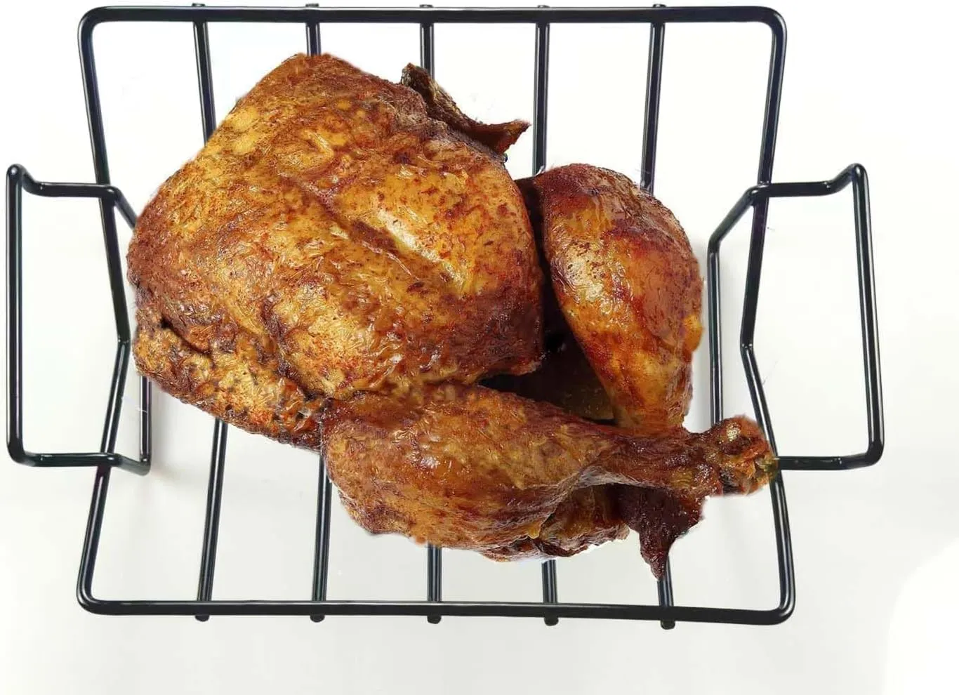 V-Rack for Roasting Turkey, Poultry, and Smoking/Grilling - Versatile BBQ Rib Rack for Big Green Egg - Easy to Clean, Non-Toxic, Dishwasher Safe - 13.7x10x4.7Inches