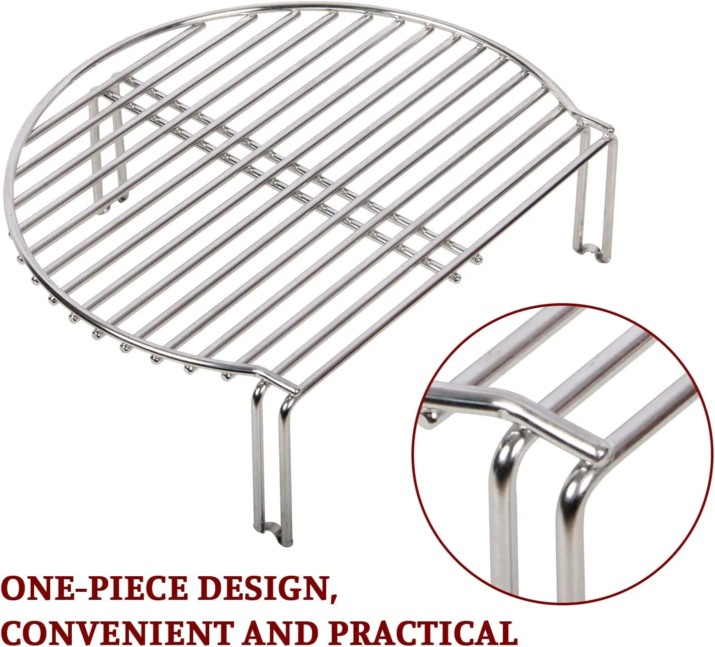 VANKEY Grill Expander for Kamado Joe JR, All-in-one Stainless Cooking Grate Stack Rack fit Small Minimax Green Egg and Other Smoker Grill，Adds 60% More Extra Grilling Space