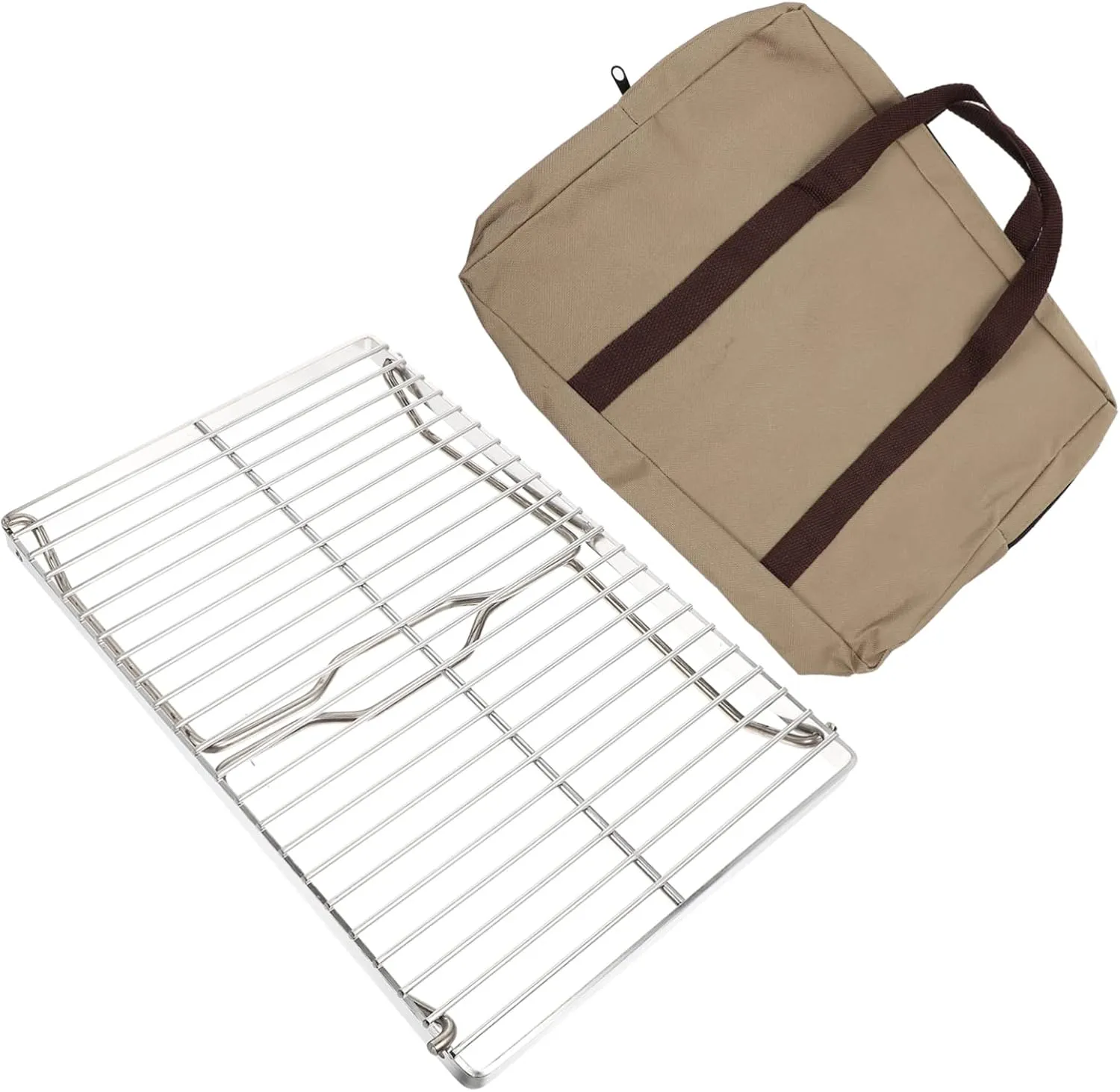 VANZACK Portable Bbq Grill for Outdoor Folding Campfire Grill Stainless Steel Bbq Grate for Hiking Picnics