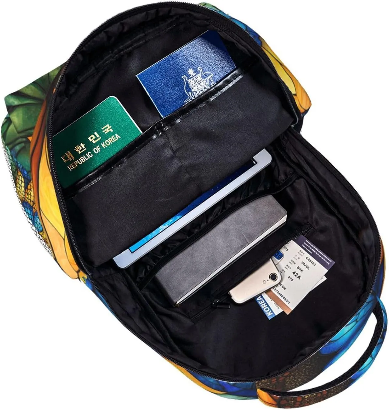 Vibrant Sunflowers And Blue Butterfly Stylish Backpack For Trekking Unisex Women/Female