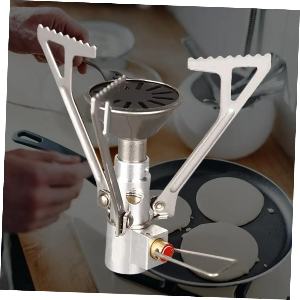 VICASKY 3 Pcs Leak-proof Outdoor Gas Stove Mini Stainless Steel Camping Cooker 59 Core Components for Safety