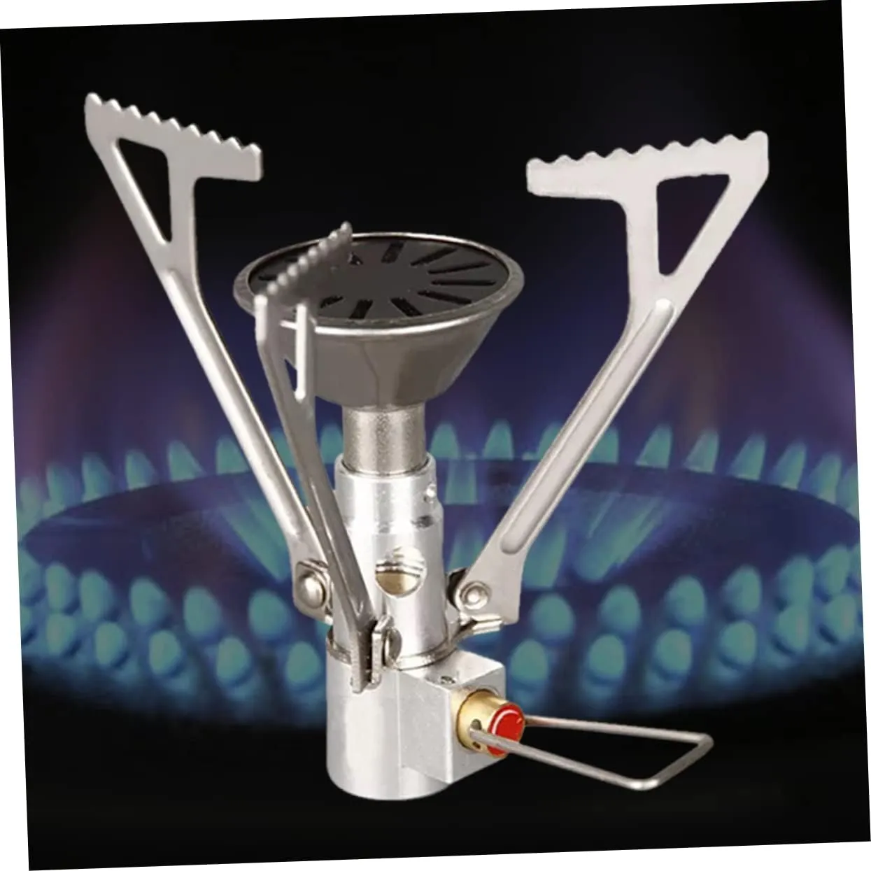 VICASKY 3 Pcs Leak-proof Outdoor Gas Stove Mini Stainless Steel Camping Cooker 59 Core Components for Safety