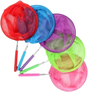 VICASKY 5pieces Telescopic Insect Catching Net Retractable Collectors for Boy Girl Fluorescent