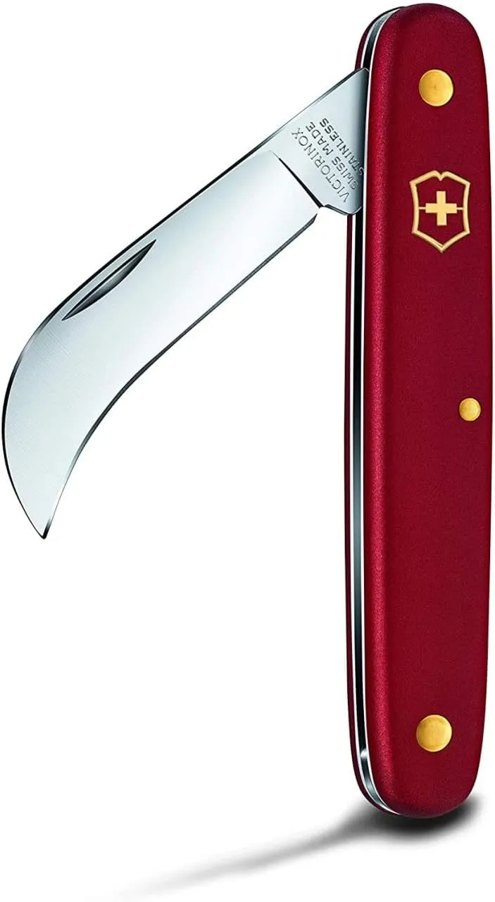 Victorinox 3.906 Pruning Knife XS Curved Knife for Pruning in Tree Nurseries and Gardens in VX Red 3.8 inches