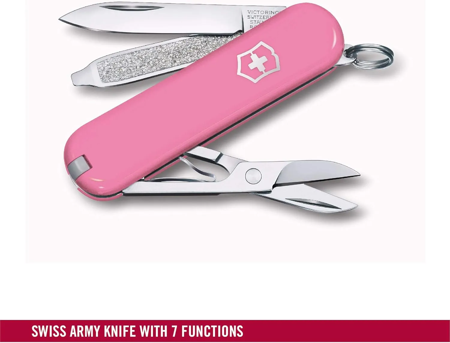 Victorinox, Pocket Knife, Small, Classic SD, 58 mm, Light Pink (7 Functions, Blade, Nail File, Screwdriver 2.5 mm, Scissors)