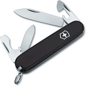 Victorinox Recruit Swiss Army Knife, 10 Functions, Swiss Made Pocket Knife with Can Opener, Screwdriver and Small Blade - Black