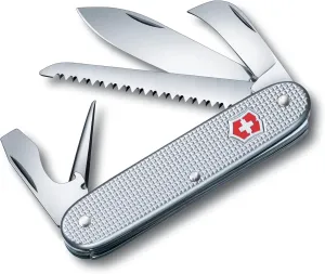 Victorinox Swiss Army 7 Swiss Army Knife, 7 Function Swiss Made Pocket Knife with 2 Blades (Large and Pruning Blade), Wood Saw and Bottle Opener - Silver