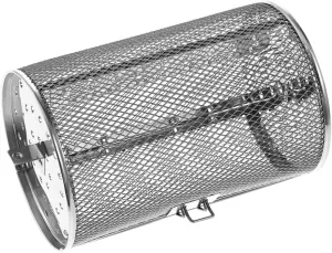 VOSAREA Rotisserie Roaster Basket Rotating Stainless Steel Grill Cage for Even Heating for Nuts Dried Fruits and Bbq Cooking Compatible with Air Fryers and Ovens