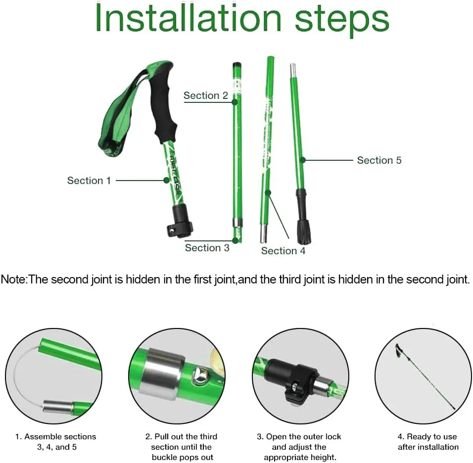Walking Poles - 2 Pack Lightweight Walking Sticks Adjustable Trekking Poles for Hiking, Camping & Backpacking